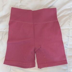 Vibrant Pink Ribbed Shorts